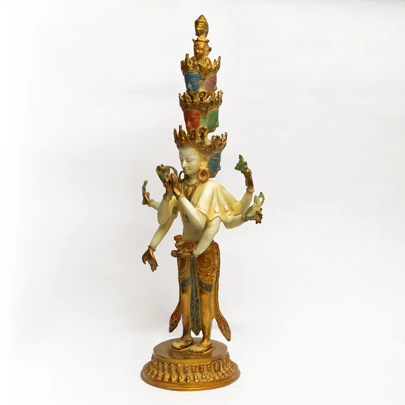 Brass Gold & White Avalokiteshvara - Image 3
