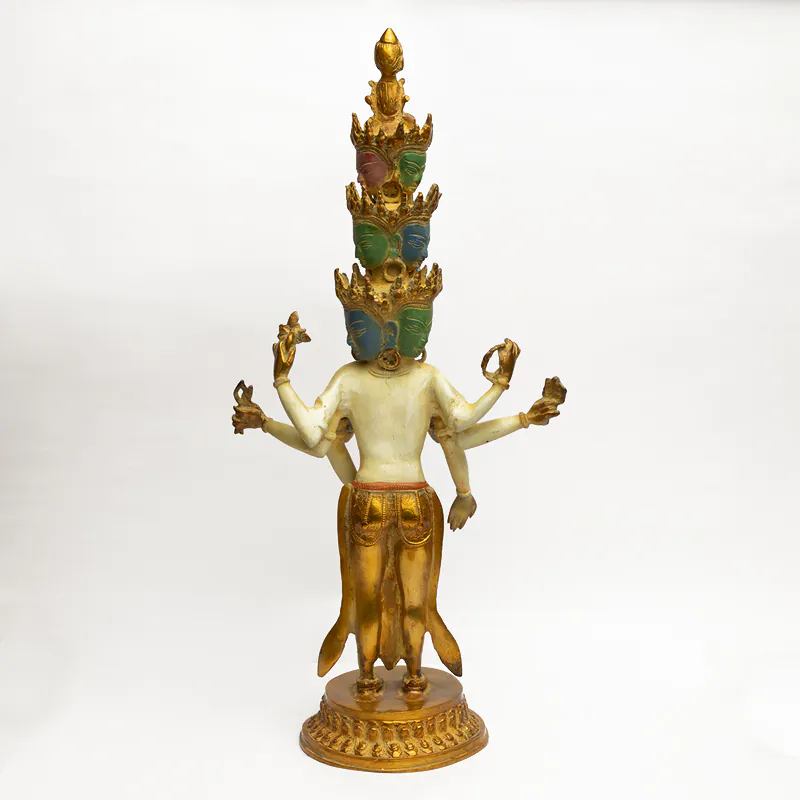 Brass Gold & White Avalokiteshvara - Image 4