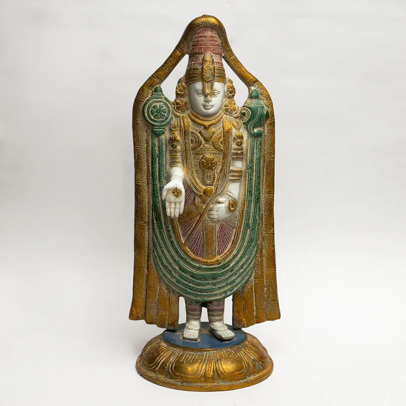 Brass Gold With Multicolor Lord Tirupati Balaji