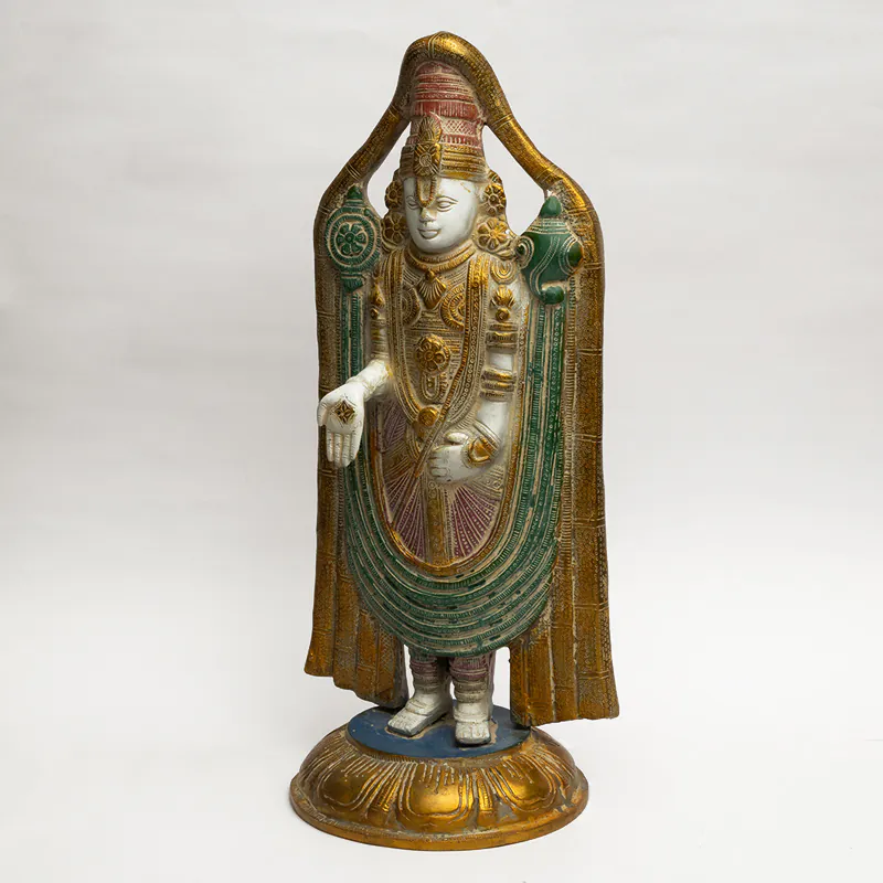 Brass Gold With Multicolor Lord Tirupati Balaji - Image 2