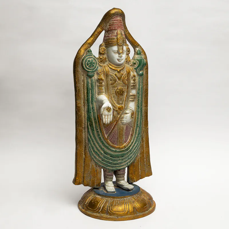 Brass Gold With Multicolor Lord Tirupati Balaji - Image 3
