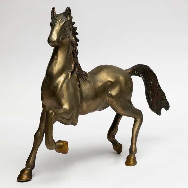 Brass Gold & Black Horse