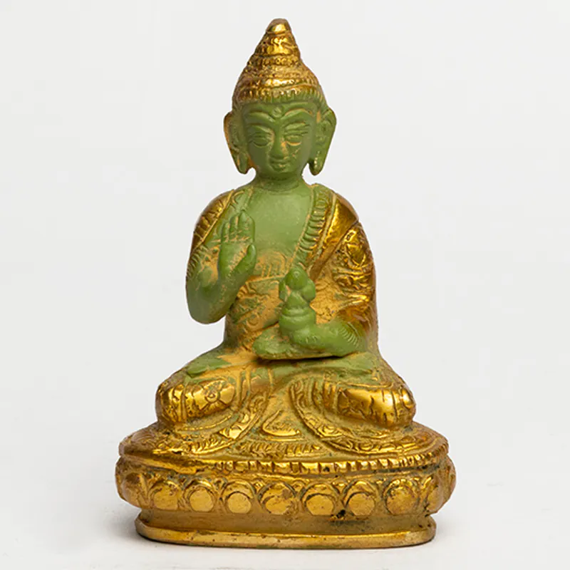 Brass Green Sitting Buddha