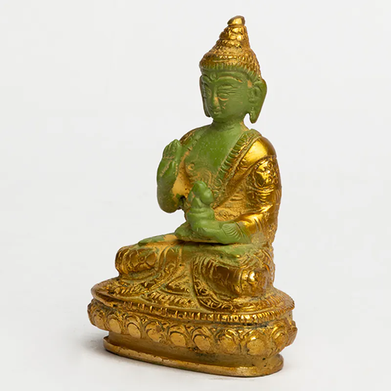 Brass Green Sitting Buddha - Image 2