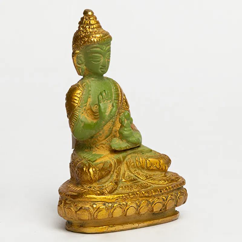 Brass Green Sitting Buddha - Image 3