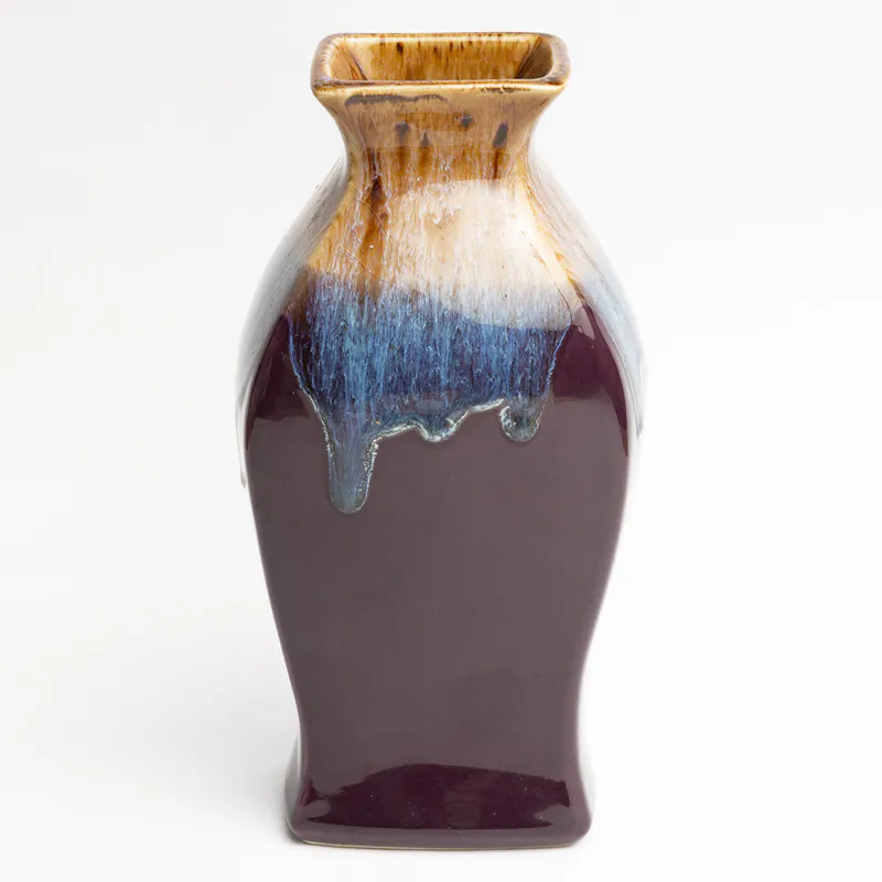 Ceramic Decorative Vase – Purple Handcrafted Flower Vase for Living Room & Home Décor