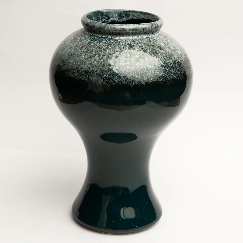Ceramic Decorative Vase – Green Large Handcrafted Flower Vase for Home & Interior Décor