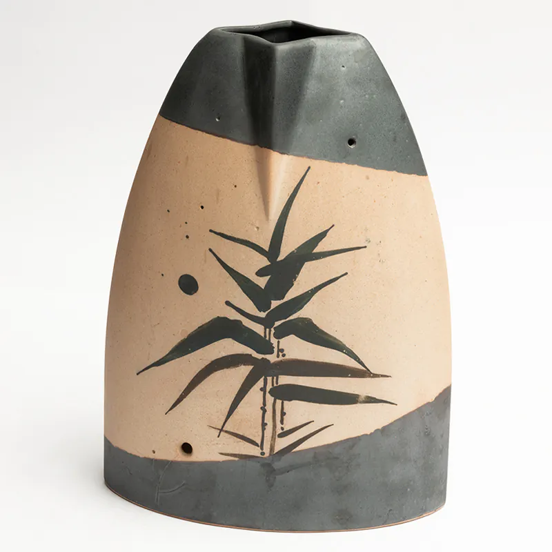 Ceramic Flower Pot – Beige Brown Large Handcrafted Planter for Indoor Plants & Home Décor