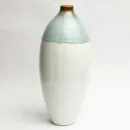 Ceramic Decorative Vase - White Sky Blue Tall Handcrafted Flower Vase for Living Room
