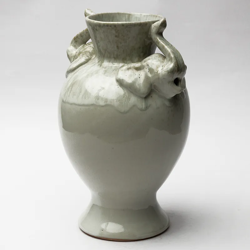 Ceramic Decorative Vase - Beige Handcrafted Artisan Flower Vase for Living Room & Gifting - Image 2