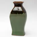 Ceramic Decorative Vase – Brown Green Medium Handcrafted Flower Vase for Home Styling