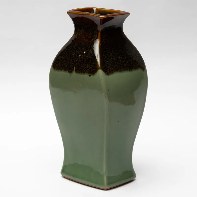 Ceramic Decorative Vase – Brown Green Medium Handcrafted Flower Vase for Home Styling - Image 2