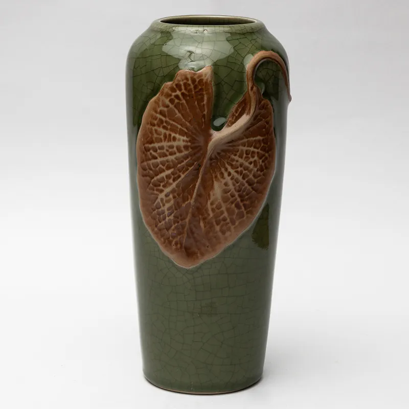 Ceramic Decorative Vase - Brown Green Tall Handcrafted Flower Vase for Home & Office Décor
