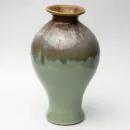Ceramic Decorative Vase - Pistachio Green Tall Handcrafted Flower Vase for Contemporary Home