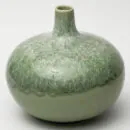 Ceramic Decorative Vase - Pistachio Green Wide Handcrafted Flower Vase for Modern Interiors