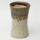 Ceramic Decorative Vase - Beige Brown Small Handcrafted Flower Vase for Home & Office Desk