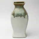 Ceramic Decorative Vase - Beige Brown Slim Handcrafted Flower Vase for Bedroom & Living Room