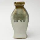 Ceramic Decorative Vase - Beige Brown Tall Slim Handcrafted Flower Vase for Corner & Floor Décor
