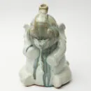 Ceramic Elephant Figurine - Beige Tall Handcrafted Decorative Elephant Statue for Home Décor