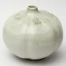 Ceramic Decorative Vase - Beige Wide Low Handcrafted Flower Vase for Living Room & Home