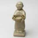 Ceramic Candle Holder - Beige Tall Cylinder Handcrafted Tealight Holder for Home Décor