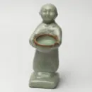 Ceramic Candle Holder - Pistachio Green Tall Handcrafted Tealight Holder for Table Décor