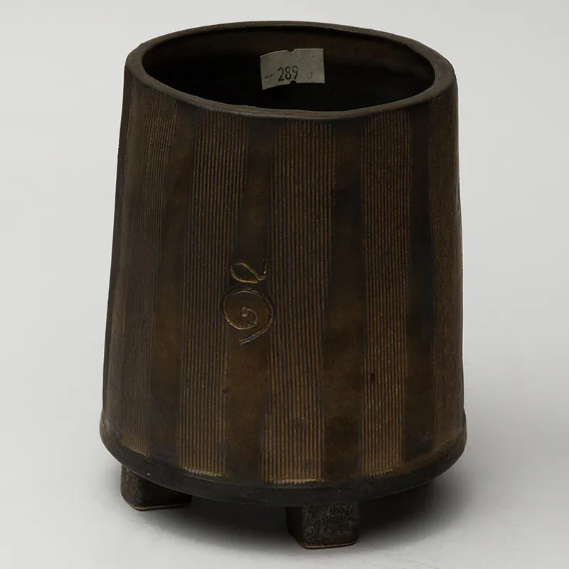Ceramic Decorative Vase - Copper Finish Handcrafted Metallic Flower Vase for Contemporary Décor