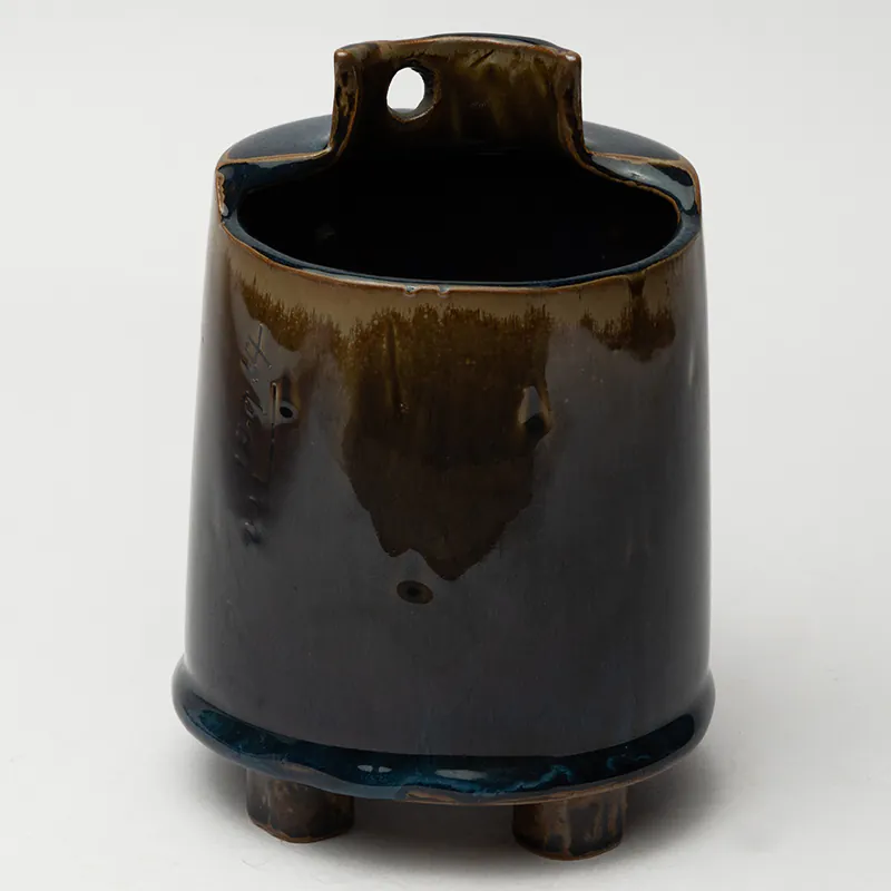 Ceramic Flower Pot - Brown Handcrafted Indoor Plant Pot for Home & Balcony Décor