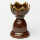 Ceramic Candle Holder - Beige Small Handcrafted Tealight Holder for Gifting & Home Styling