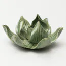 Ceramic Incense Holder - Green Handcrafted Round Agarbatti Stand for Pooja Room & Home