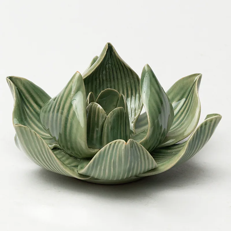 Ceramic Incense Holder - Green Handcrafted Round Agarbatti Stand for Pooja Room & Home - Image 2