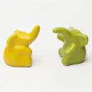 Ceramic Salt & Pepper Shaker Set - Yellow Green Handcrafted Dining Table Accessory