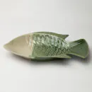 Ceramic Decorative Plate - Beige Green Handcrafted Wall Art Plate for Living Room