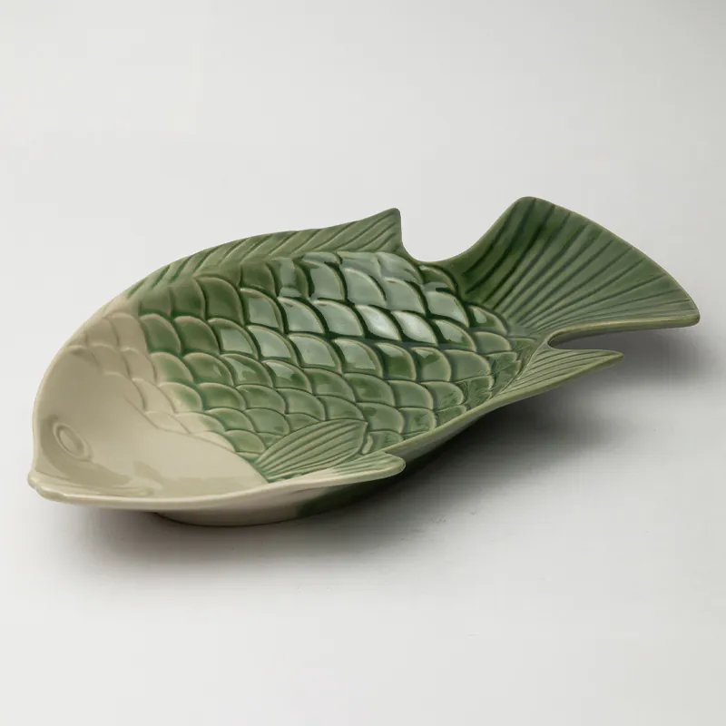 Ceramic Decorative Plate - Beige Green Handcrafted Wall Art Plate for Living Room - Image 2