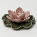 Ceramic Incense Holder - Pink Green Handcrafted Agarbatti Stand for Pooja & Meditation