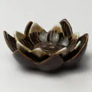 Ceramic Incense Holder - Brown Handcrafted Flat Agarbatti Stand for Home & Meditation