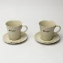 Ceramic Coffee Set - Beige Handcrafted Cup & Saucer Set for Dining & Home Gifting