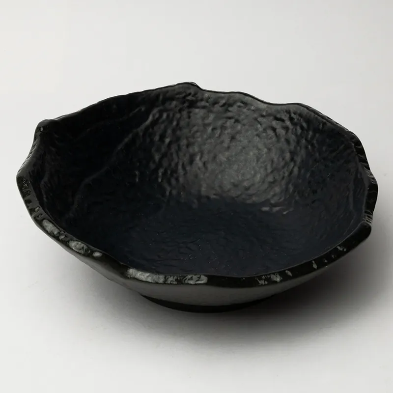 Ceramic Decorative Plate - Charcoal Handcrafted Oval Wall Art Plate for Contemporary Décor