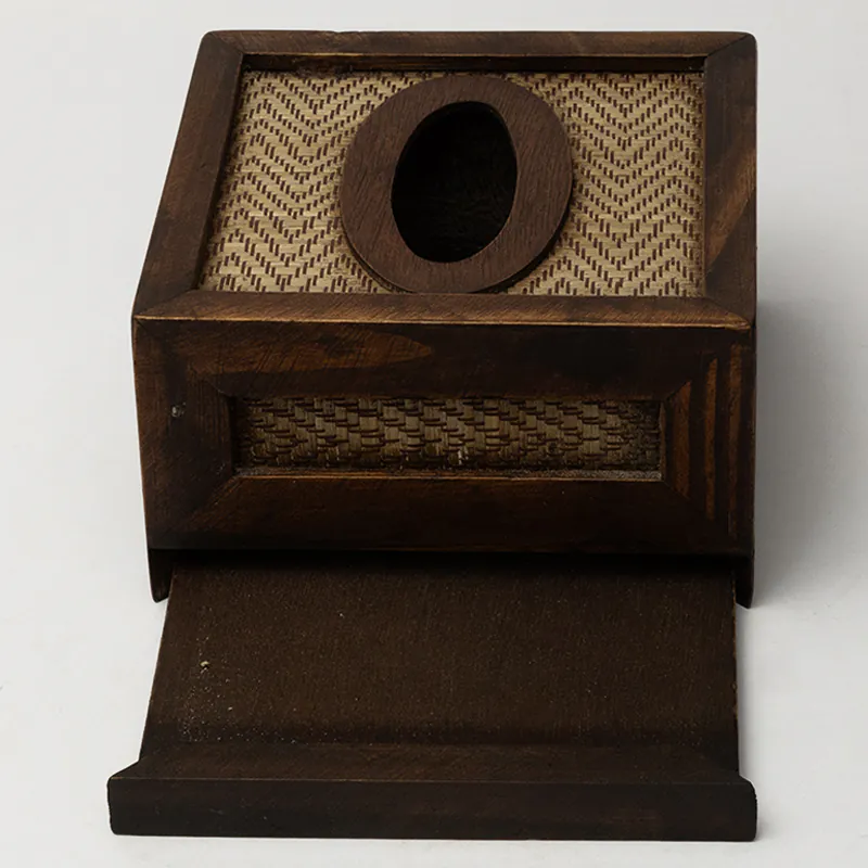 Walnut Wood Tissue Box Cover - Handcrafted Wooden Tissue Holder for Bedroom & Living Room