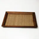 Walnut Wood Serving Tray - Medium Narrow Handcrafted Wooden Tray for Kitchen & Dining