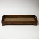 Walnut Wood Serving Tray with Handles - Large Handcrafted Wooden Butler Tray for Home