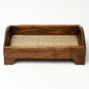 Walnut Wood Serving Tray with Handles - Small Handcrafted Wooden Tray for Home & Gifting