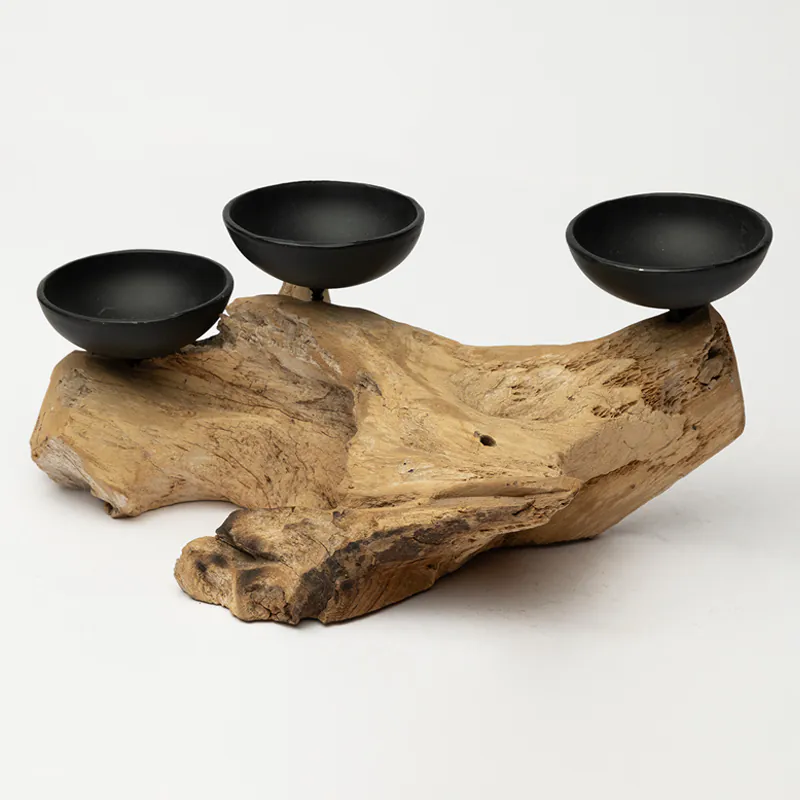 Wooden Candle Holder - Natural Finish Handcrafted Wooden Tealight Stand for Home Décor - Image 2
