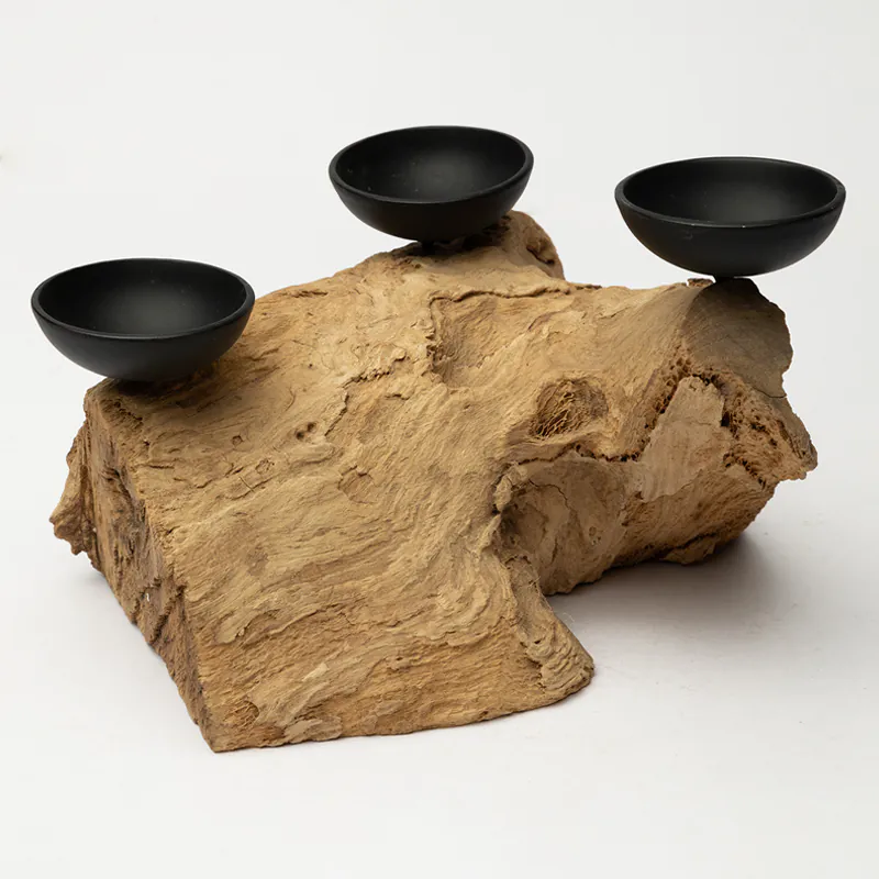 Wooden Candle Holder - Natural Finish Handcrafted Wooden Tealight Stand for Home Décor