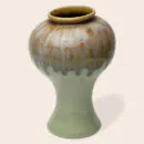 Ceramic Decorative Vase - Pistachio Green Small Handcrafted Flower Vase for Table & Shelf Décor