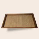 Walnut Wood Plate Tray - Large Handcrafted Wooden Flat Serving Plate for Dining & Décor