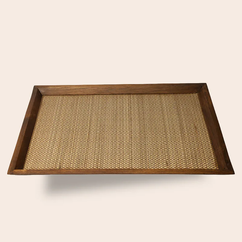 Walnut Wood Plate Tray - Large Handcrafted Wooden Flat Serving Plate for Dining & Décor