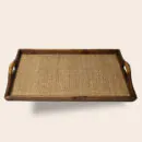 Walnut Wood Serving Tray - Large Handcrafted Wooden Tray for Dining Table & Home Styling