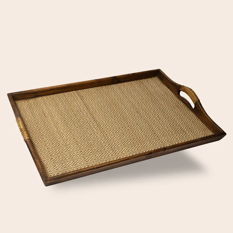 Walnut Wood Serving Tray - Large Handcrafted Wooden Tray for Dining Table & Home Styling - Image 2
