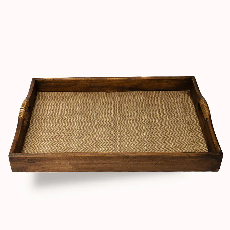 Walnut Wood Serving Tray - Large Handcrafted Flat Wooden Tray for Dining & Home Décor - Image 2